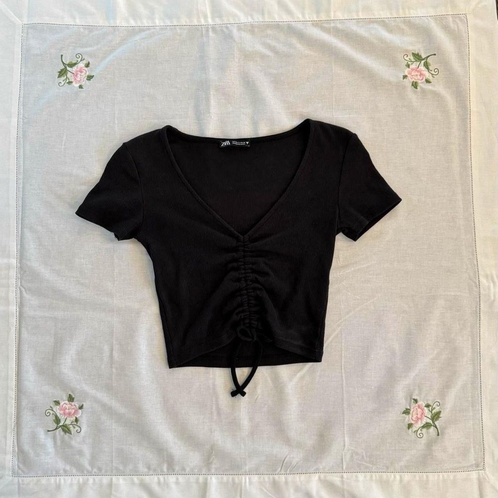 Black Ruched Top from Zara size S